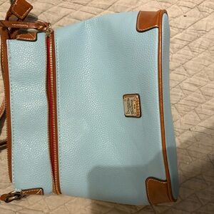 Dooney & Bourke Sky Blue and Brown Crossbody Bag